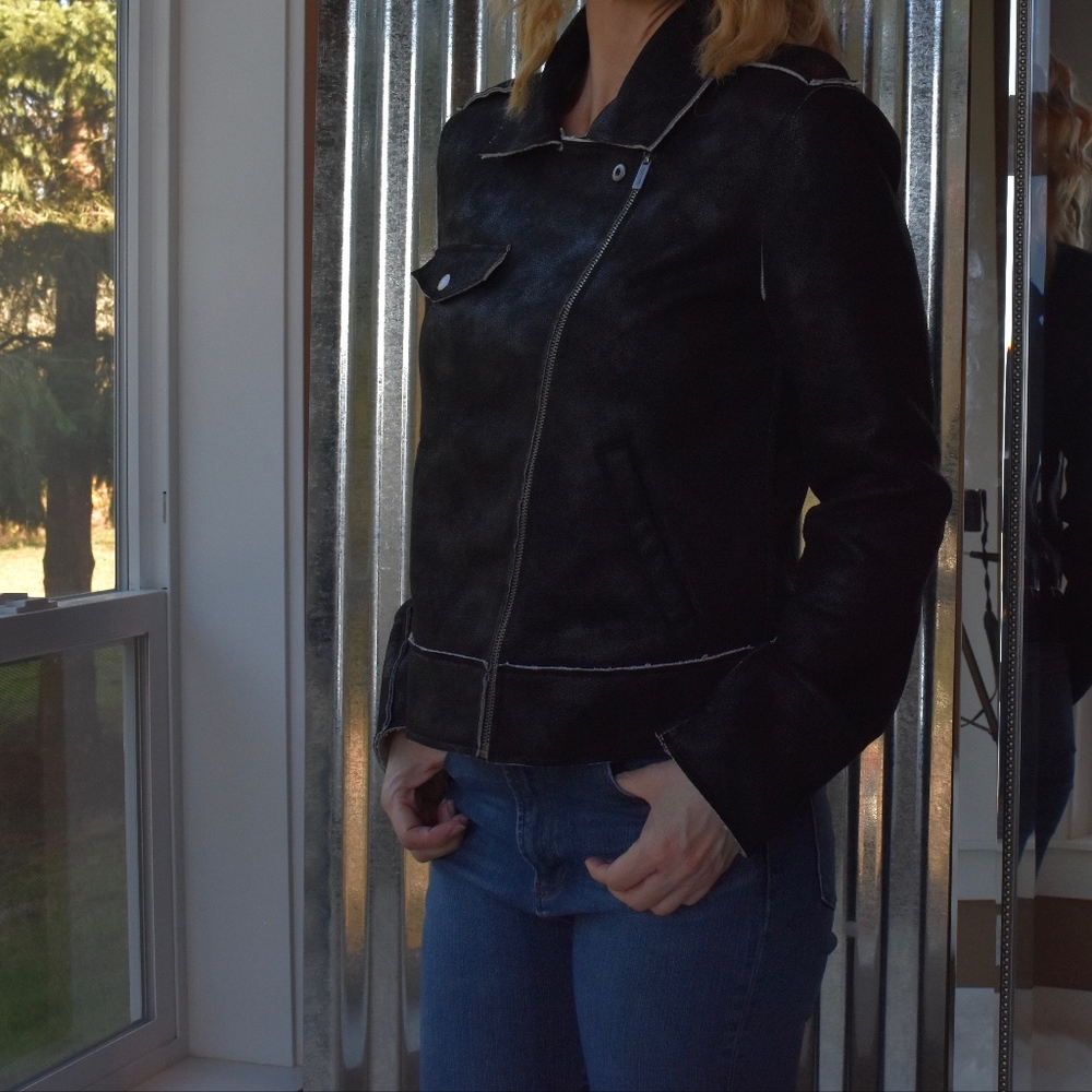 Splendid Bonded French Terry Biker Jacket ~ Medium - Picture 2 of 8
